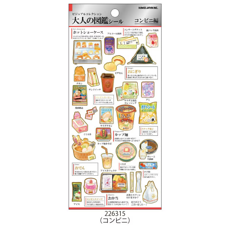 Kamio Picture Dictionary Stickers | Food and Drinks Series
