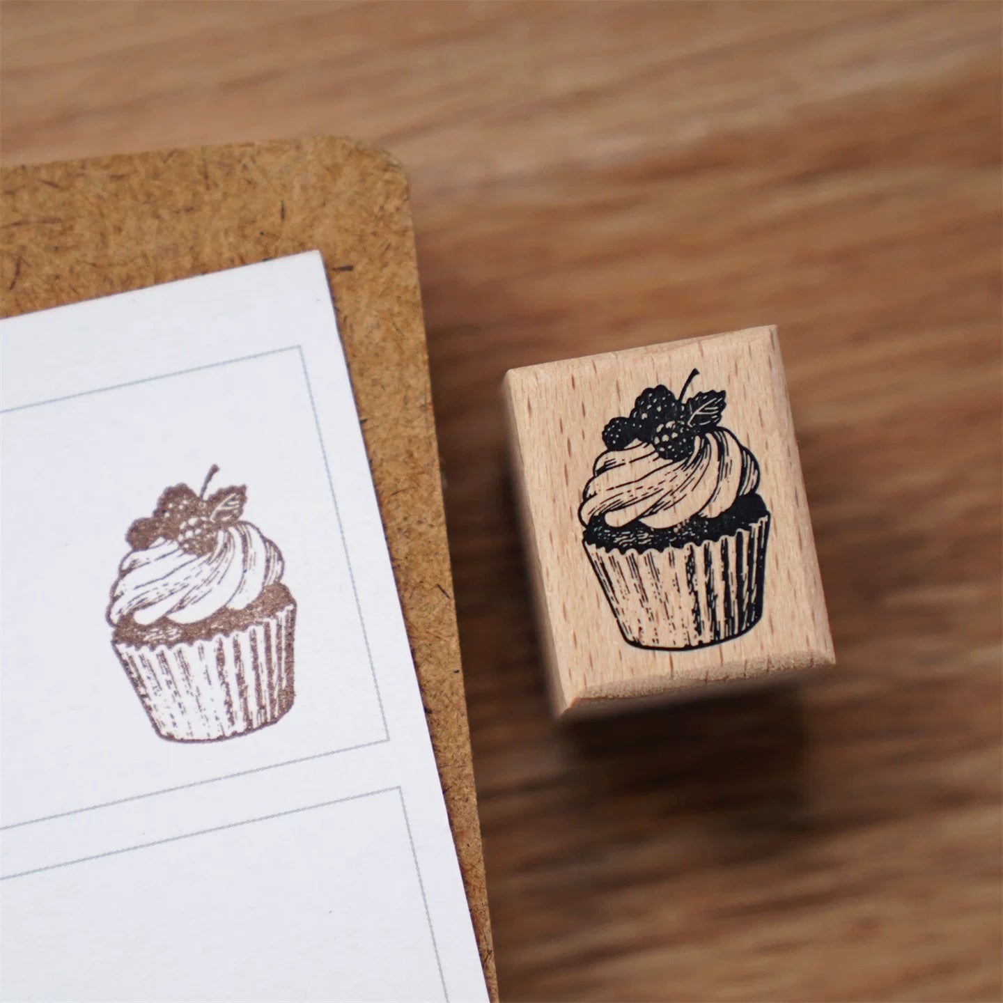 Vintage Bakery Bread & Dessert Wooden Rubber Stamp