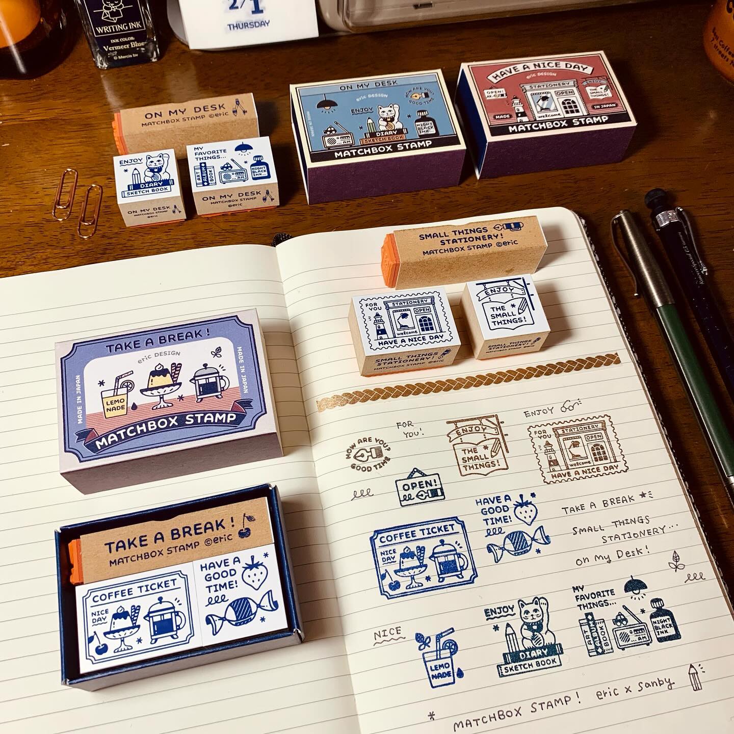 eric x SANBY Japan wooden rubber stamp