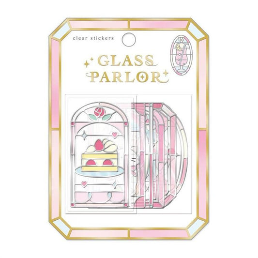 Stained Glass sticker pack (Set of 12) Strawberry cake