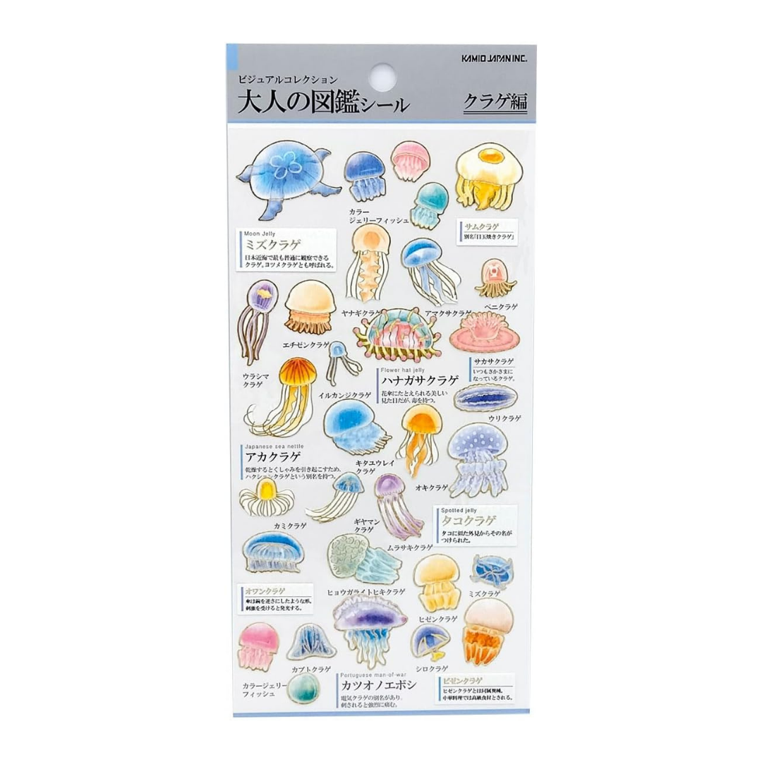 Kamio Picture Dictionary Stickers – Jellyfish Edition | Adult Illustrated Picture Book Series