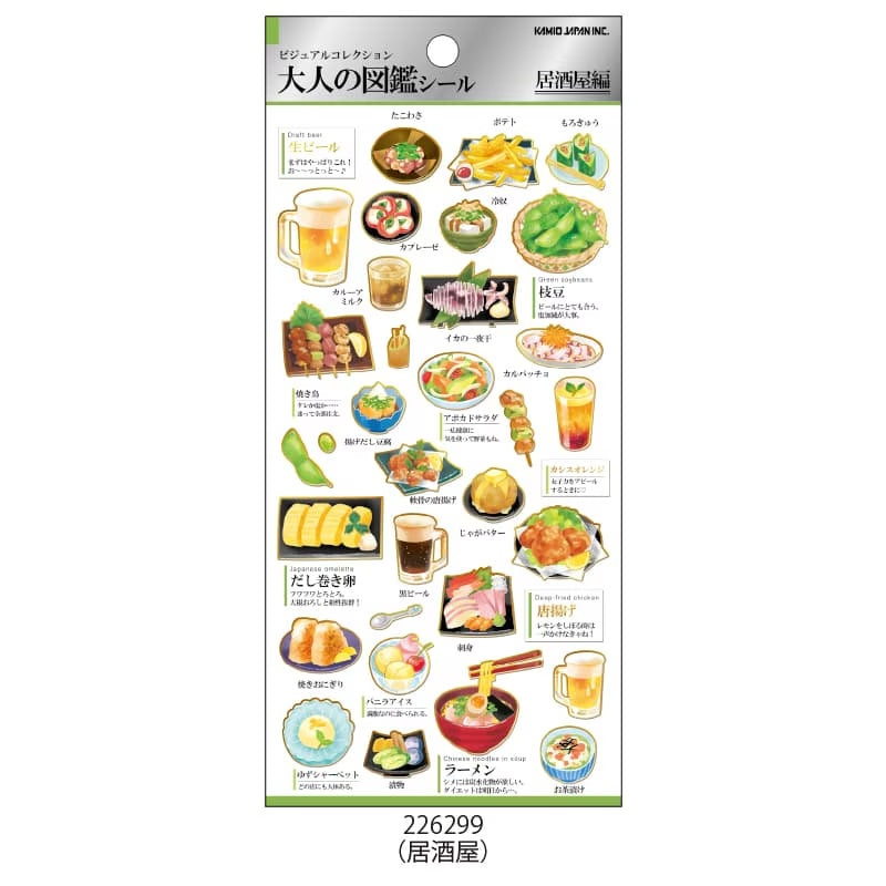 Kamio Picture Dictionary Stickers | Food and Drinks Series