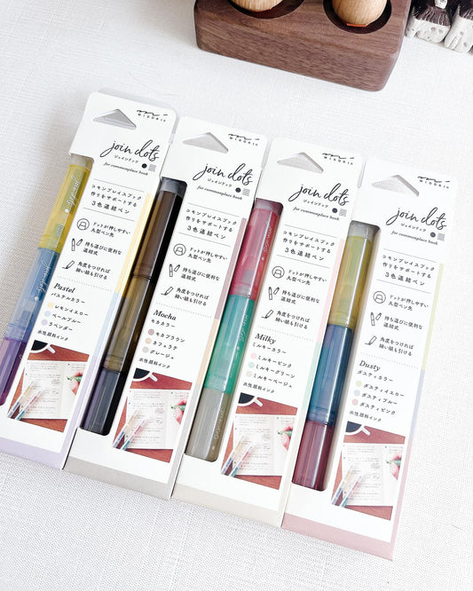 MIDORI Join Dots 3-Color Dot Pen – Japanese Journaling Marker/ Highlighter
