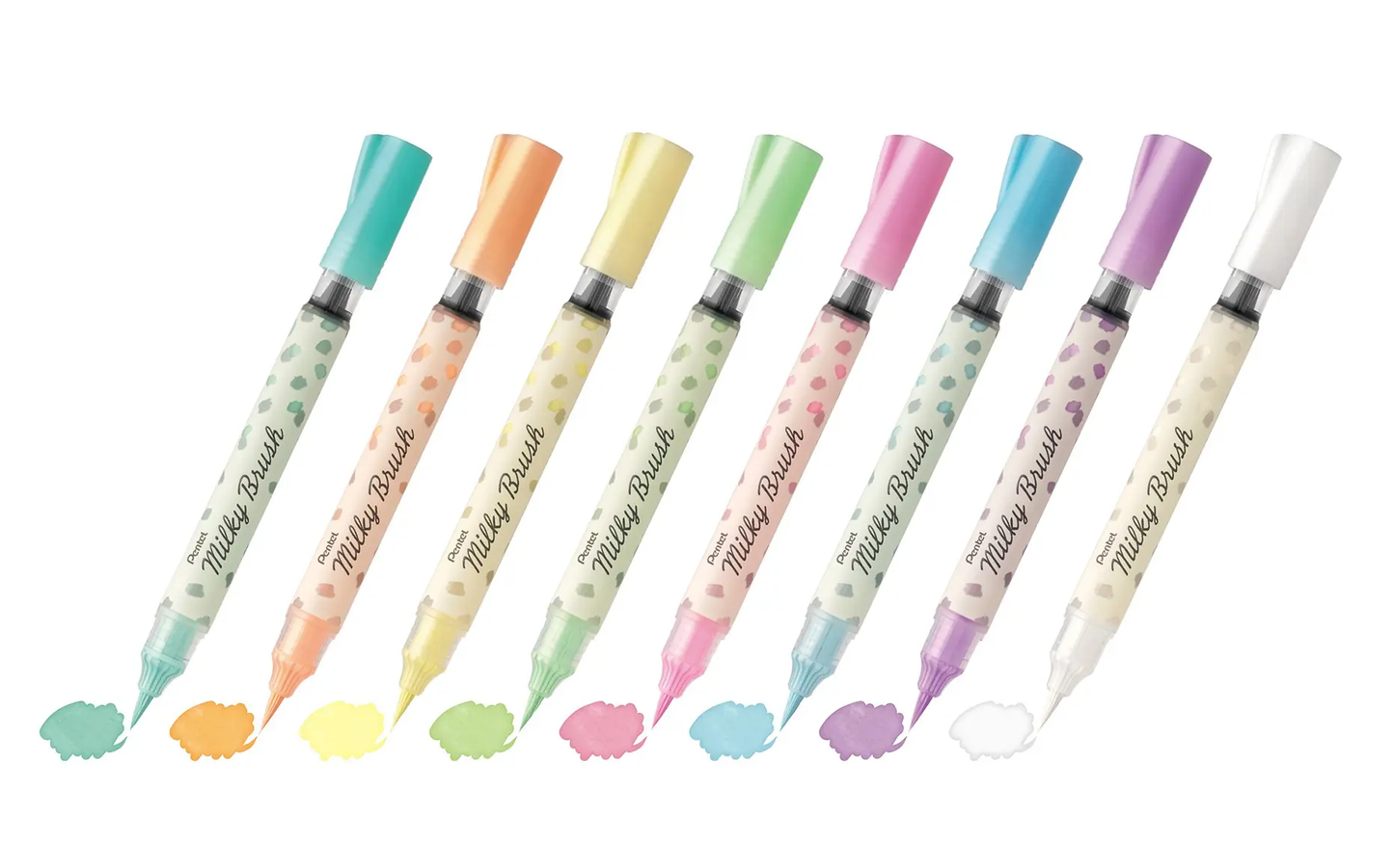 Pental Milky Brush Pen 8 Colors | Set of 8 colors