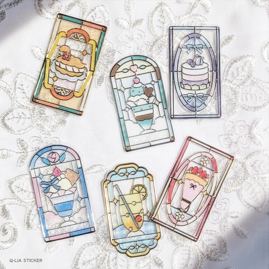 Q-lia GLASS PARLOR Die Cut Clear Stickers Pack | 18 Pcs