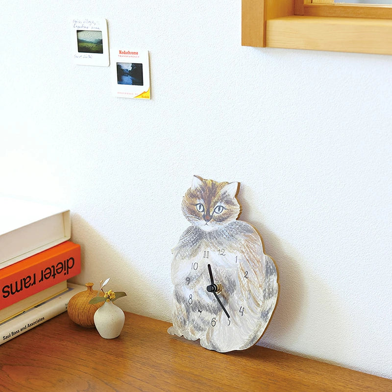 Matsuo Miyuki Cute Die-cut cat wall clock | Home decor