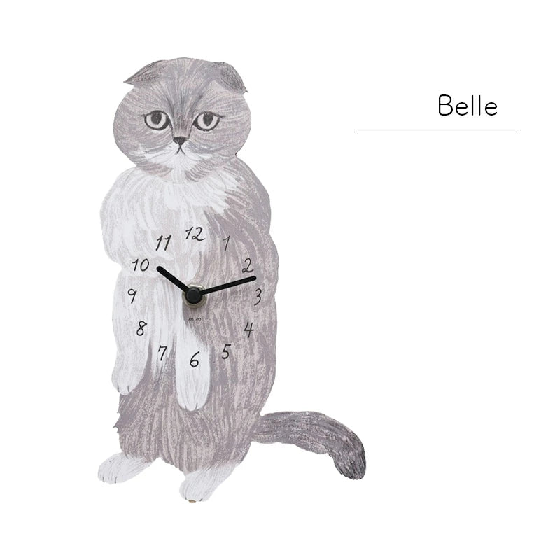 Matsuo Miyuki Cute Die-cut cat wall clock | Home decor