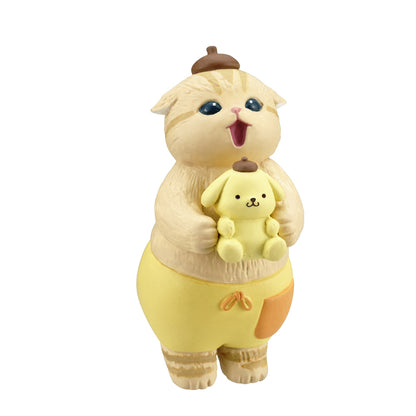 Mofusand x Sanrio Characters Figure Desk Charm Collectible Gachapon Toy Hello Kitty Kuromi