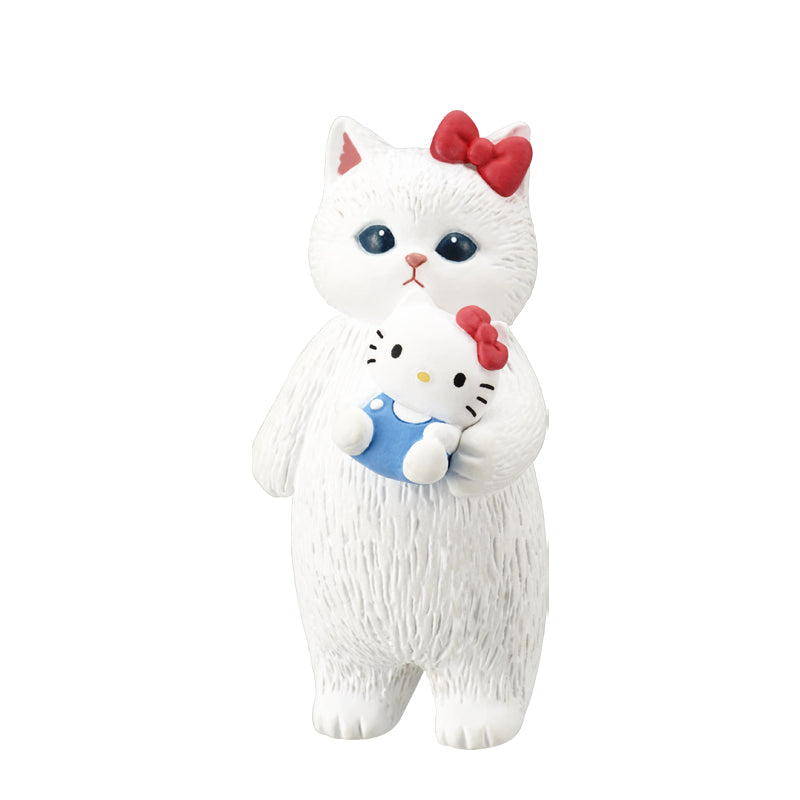 Mofusand x Sanrio Characters Figure Desk Charm Collectible Gachapon Toy Hello Kitty Kuromi