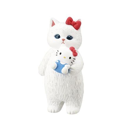 Mofusand x Sanrio Characters Figure Desk Charm Collectible Gachapon Toy Hello Kitty Kuromi