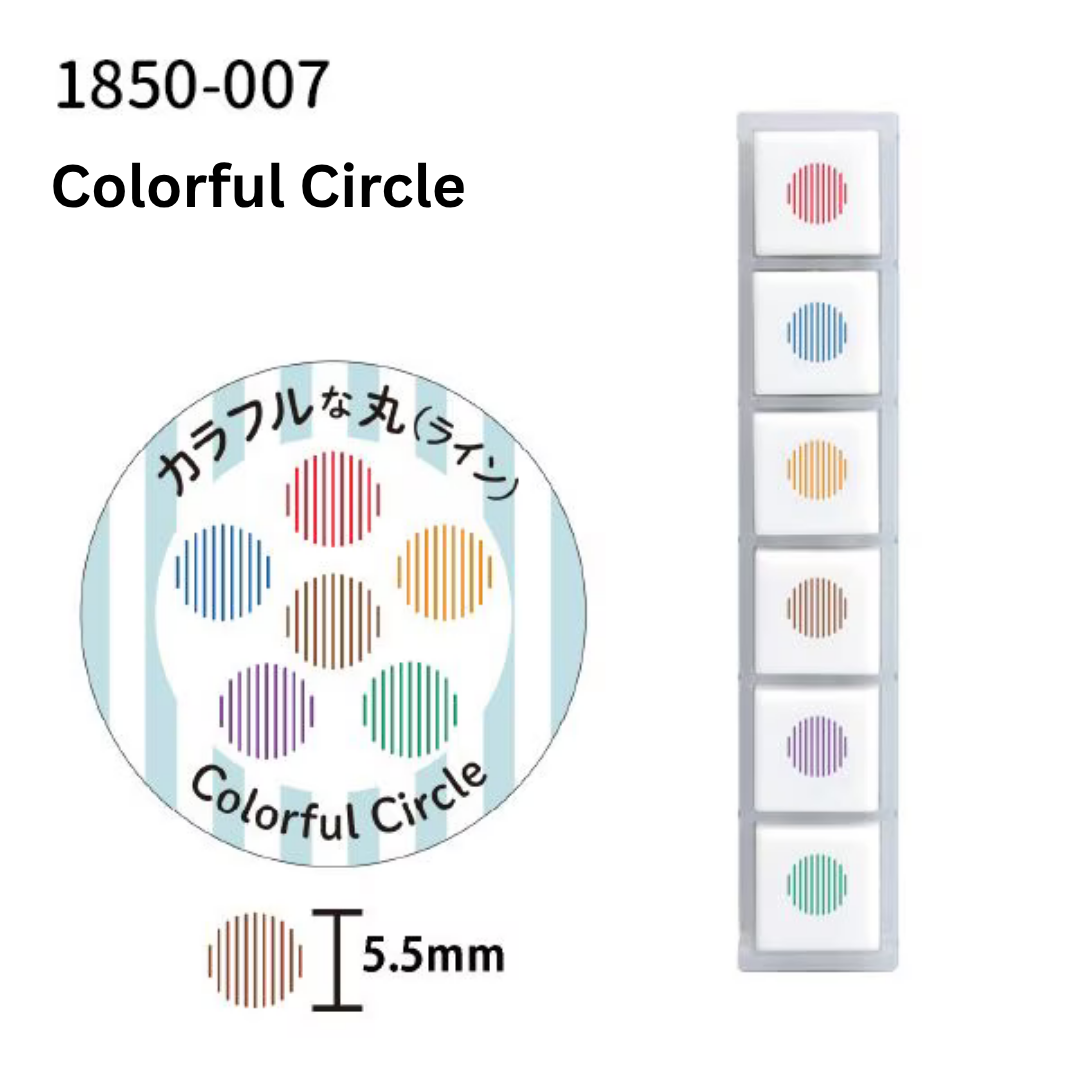 KODOMO NO KAO Pochitto6 Japanese Planner Self-Inking Mini Stamp Set for Journaling