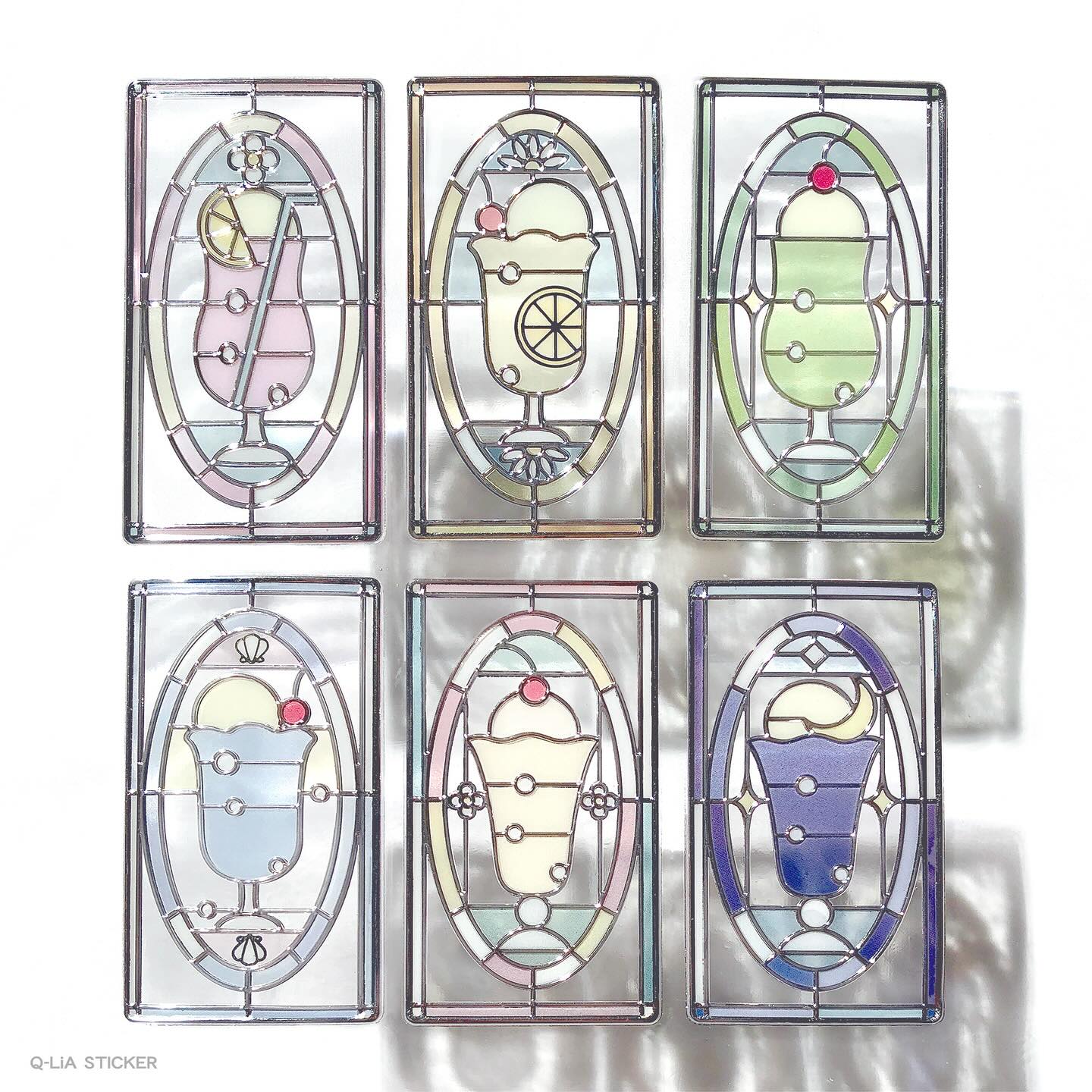Q-lia GLASS PARLOR Die Cut Clear Stickers Pack | 18 Pcs