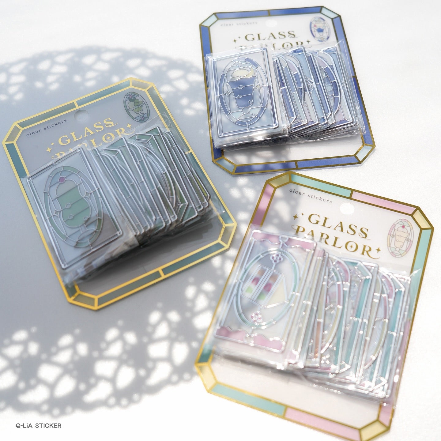 Q-lia GLASS PARLOR Die Cut Clear Stickers Pack | 18 Pcs