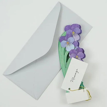 3D Floral blooming Pop Up Greeting Card | Viola