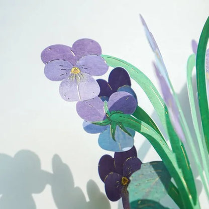 3D Floral blooming Pop Up Greeting Card | Viola